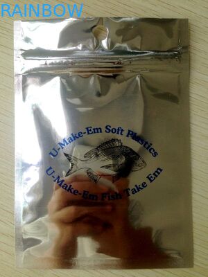 Impression faite sur commande de joint de plastique de poissons d'attrait d'emballage de soudure à chaud de sac arrière d'aliment pour animaux familiers