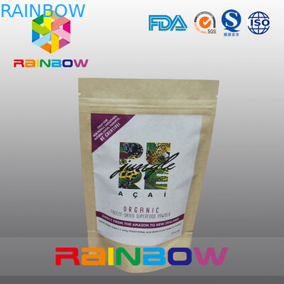 Sac adapté aux besoins du client imprimé d'emballage alimentaire de Doypack de tirette de sacs en papier