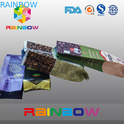 Le pleins sac de café de gousset de noir d'impression/postérieur a scellé la poche avec la valve