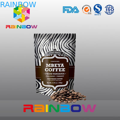 Tenez les sachets en matière plastique empaquetant le sac de grains de café de papier d'aluminium avec la valve et la tirette