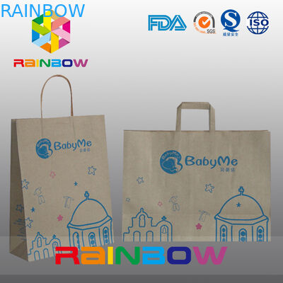 Sac de papier adapté aux besoins du client coloré imprimé de cadeau de sacs en papier pour des tissus/chaussures