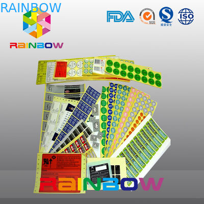 La coutume a imprimé les labels de nourriture stratifiés par papier auto-adhésif coloré de labels de douille de rétrécissement
