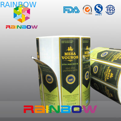 Les labels auto-adhésifs de douille de rétrécissement en verre de vin ont imprimé les autocollants et la bouteille de vin Lables