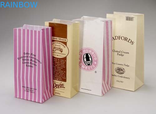 Les sacs en papier adaptés aux besoins du client de Papier d'emballage de logo emportent les aliments de préparation rapide/pain/sac à provisions