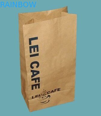 Ouvrez les sacs en papier adaptés aux besoins du client de sac de papier pour emportent les aliments de préparation rapide/pain/sac à provisions