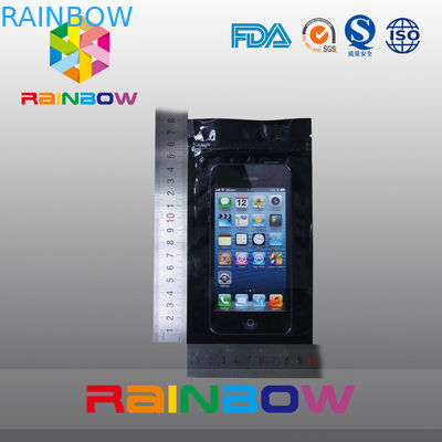 Emballage statique de téléphone de sac de fenêtre claire de police anti avec un trou de coup