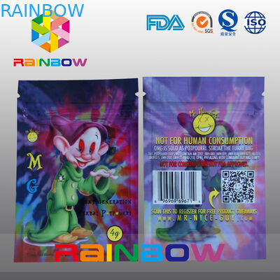 Le zip-lock de fines herbes fait sur commande d'encens du logo M.G d'impression met en sac le sac de fumée d'épice de 5g 4g