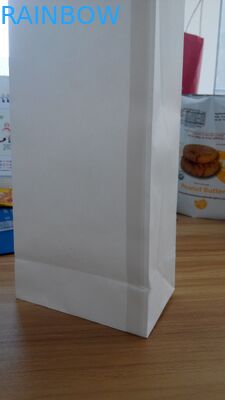 Sac blanc zip-lock d'emballage de papier d'emballage de lien inférieur carré de bidon pour le café/casse-croûte