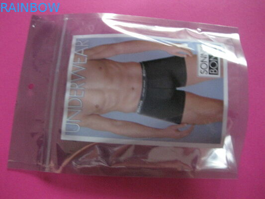 En plastique tenez le sac fait sur commande d'emballage de vêtement d'impression de tirette pour Underware