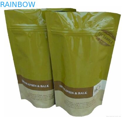 La catégorie comestible tiennent le sachet en plastique de papier d'aluminium pour l'emballage de thé avec le dessus de tirette