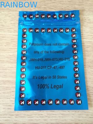 Trois côtés ont soudé à chaud les sacs de fines herbes de papier d'aluminium d'encens avec la tirette