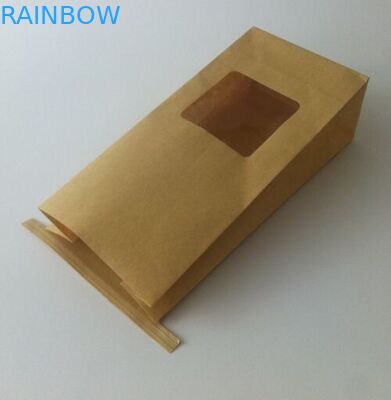 Sacs en papier de empaquetage de Papier d'emballage revêtus par aluminium de sac de papier de sac de casse-croûte avec le lien et la fenêtre de bidon