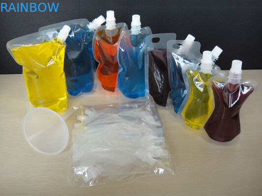 4oz 8oz 16oz 32oz PA/PE tiennent le sac transparent de bec pour l'emballage de vin