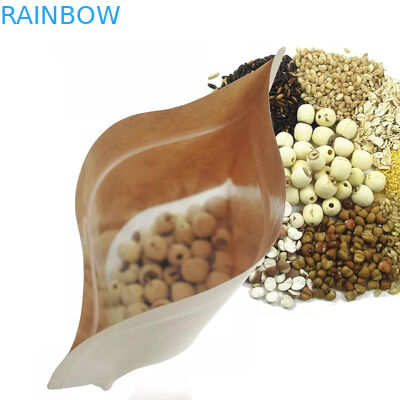 Sac de papier d'emballage de catégorie comestible avec la fenêtre claire/sac de Mylay pour le haricot, sucrerie, pain, café