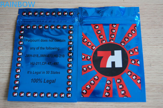 Empaquetage stratifié réutilisé de papier d'aluminium de fines herbes - sac zip-lock de Mylar d'encens