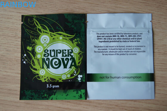 Sac stratifié par serrure de fermeture éclair d'emballage de poche scellé 3 par côtés de papier d'aluminium pour la nourriture