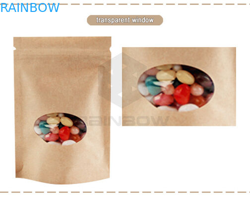 Zip-lock tenez le sac de papier de Papier d'emballage Brown de poche pour l'emballage sec de sucrerie d'écrou de fruit