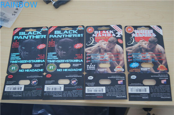 carte de boursouflure de la mamba noire 2 de la mamba noire 1 de panthère noire empaquetant l'empaquetage sexuel de pilules