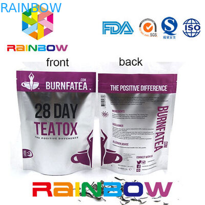 Poche zip-lock en plastique Gusseted latérale de papier d'aluminium de sac d'emballage de thé de papier d'emballage de paquet de Doy