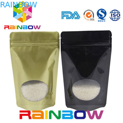 l'emballage imprimé adapté aux besoins du client de papier d'aluminium met en sac avec la fenêtre zip-lock et claire