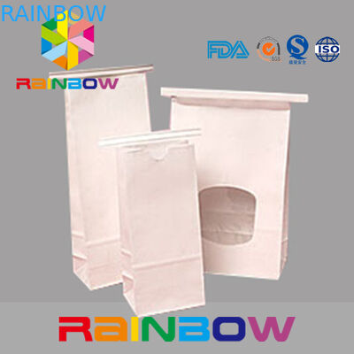 Sacs blancs de fenêtre de fond plat de papier d'emballage avec le lien de bidon, emballage de graine de Chia