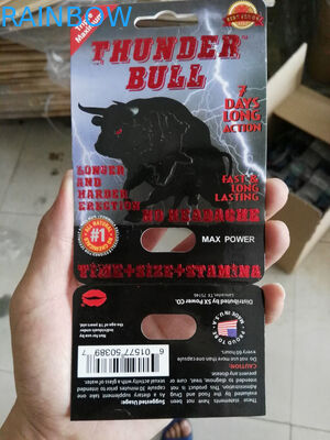 Boîtes faites sur commande d'emballage de carte de boursouflure de pilules de Taureau de tonnerre d'impression avec le trou de papillon