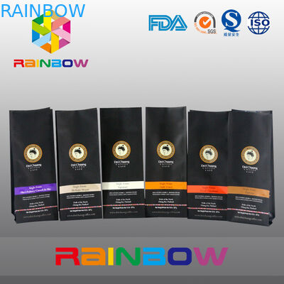 L'empaquetage noir de sachets en matière plastique de 70g 100g 250g 500g tiennent le fauteuil poire de café avec la valve
