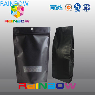L'empaquetage noir de sachets en matière plastique de 70g 100g 250g 500g tiennent le fauteuil poire de café avec la valve