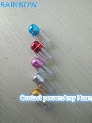 Bouteille de gélatine dure vide, contenant des pilules sexuelles avec un capuchon en aluminium