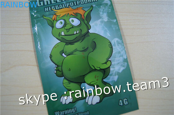 Sac latéral de tirette de joint du sac trois de fines herbes d'encens/sac de fines herbes fait sur commande d'encens pour le sac de sachet de 1g /2g /3g/4g/5g pour la poudre