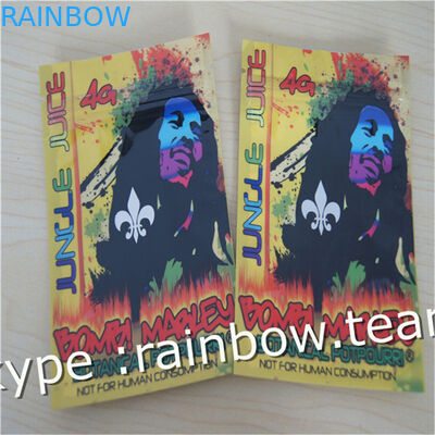 Sac latéral de tirette de joint du sac trois de fines herbes d'encens/sac de fines herbes fait sur commande d'encens pour le sac de sachet de 1g /2g /3g/4g/5g pour la poudre