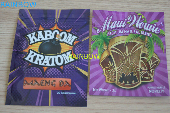 Sac latéral de tirette de joint du sac trois de fines herbes d'encens/sac de fines herbes fait sur commande d'encens pour le sac de sachet de 1g /2g /3g/4g/5g pour la poudre