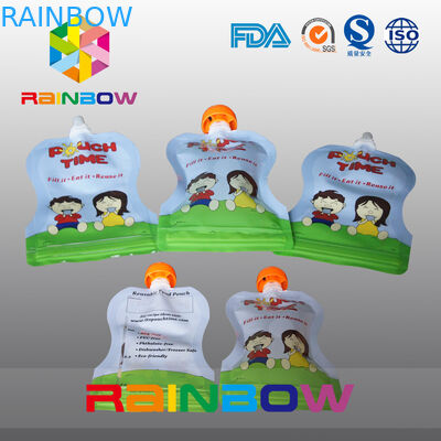 Poches jaillies transparentes zip-lock empaquetant pour le jus de fruit/lait