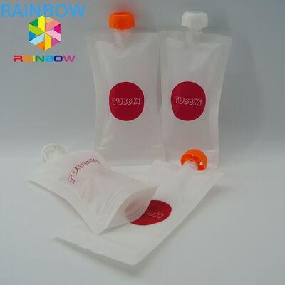 Poches jaillies transparentes zip-lock empaquetant pour le jus de fruit/lait