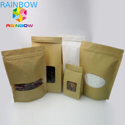 La coutume a imprimé le papier d'emballage rayé par aluminium tiennent le sac de poche avec la fenêtre claire pour le grain de café