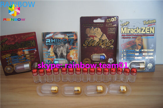 Bouteilles de pilule en plastique adaptées aux besoins du client de balle, bouteilles en plastique de médecine avec le chapeau en métal