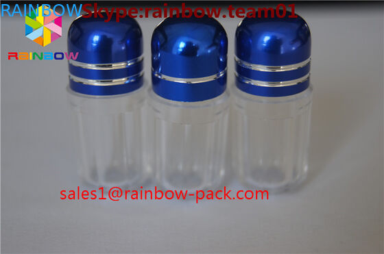 Les bouteilles vides de médecine de petit sexe avec l'aliminum déjouent le chapeau, enveloppe de coquille de balle