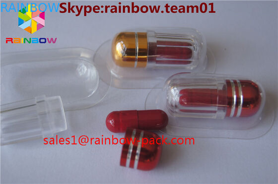 bouteille de pilule de sexe de capsule de récipient en plastique de conteneur de bouteille de pilule de sexe de bouteille de pilule avec les bouteilles de pilule en plastique de chapeau en métal