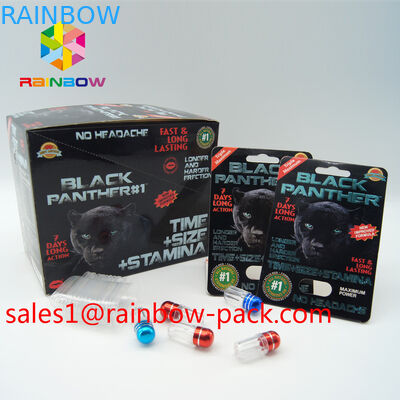 Les pilules d'amélioration de sexe de boîte de présentation de Mamba noir empaquetant la carte 3D effectuent la pilule de sexe