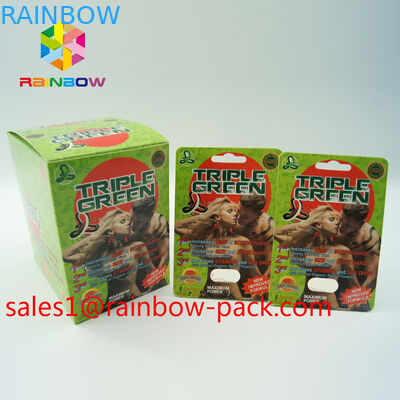 les pilules chaudes de sexe de la mamba noire 3D cards3d de carte d'impression de la vente 3D empaquetant la pilule de sexe de la carte de papier 3D cardent des boîtes de pilule d'amélioration