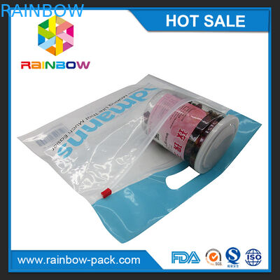 le sac zip-lock d'emballage alimentaire zip-lock de glisseur en plastique réutilisable fait sur commande de sacs avec le logo tiennent l'avant clair de sac