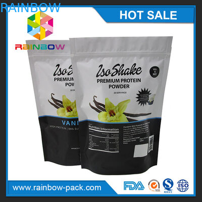 1kg le papier d'aluminium Mylar de impression mat tiennent le sac zip-lock de poche d'emballage de poudre de protéine