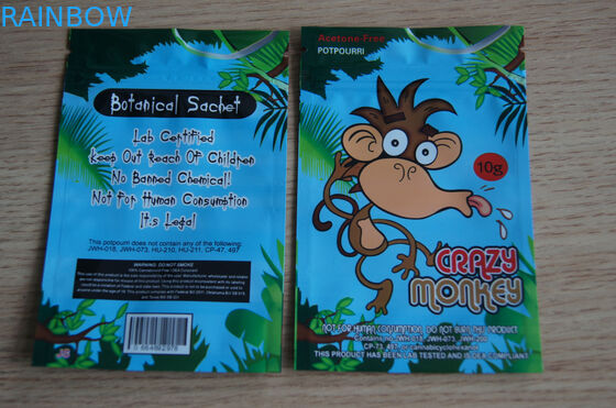 L'extrait botanique épice des sacs d'emballage, sachets en plastique de fines herbes de serrure de fermeture éclair d'encens de Klimax