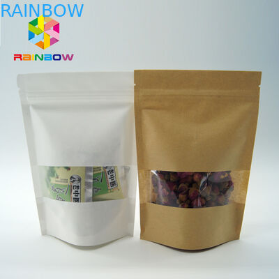 De papier imprimés qui respecte l'environnement tiennent des poches avec la fenêtre et la tirette claires