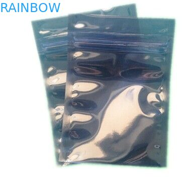 Nylon transparent/à moitié transparent de grand anti sac statique de serrure argentée de fermeture éclair