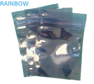 Nylon transparent/à moitié transparent de grand anti sac statique de serrure argentée de fermeture éclair