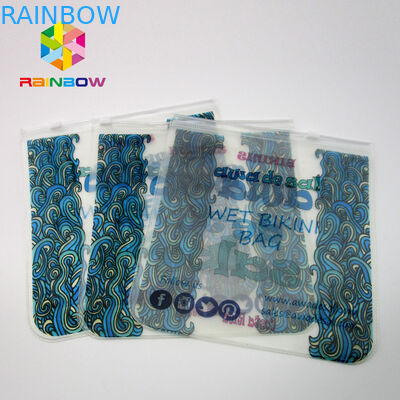 Sac transparent de bikini de sac de PVC, sac en plastique de vêtements de bain d'EVA avec la tirette