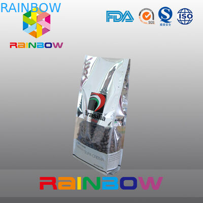 L'emballage latéral durable de thé de fond plat de gousset met en sac le sachet en plastique de grains de café