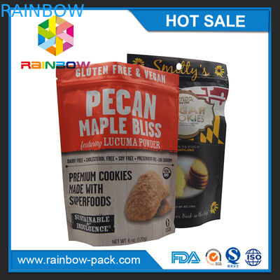 250g le papier d'aluminium Mylar de impression mat tiennent les biscuits zip-lock empaquetant le sac de poche