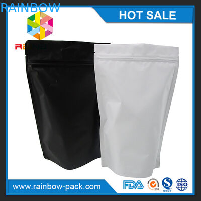 Le papier d'aluminium blanc noir mat tiennent le sac zip-lock pour l'emballage alimentaire maintiennent frais